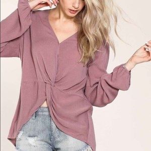 Mauve Knot Long Sleeve Top